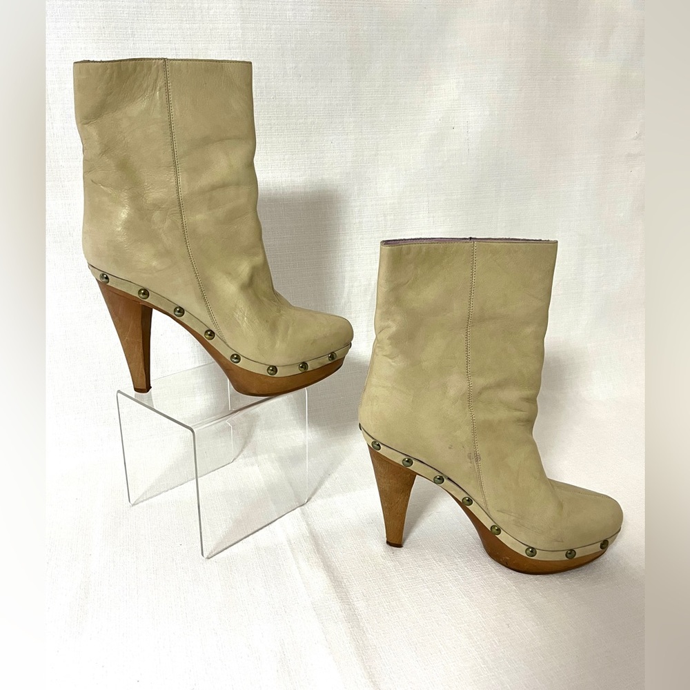 Red Valentino Platform Clog Studded Leather Bootie Boot US 8.5 EUR 39 $5…